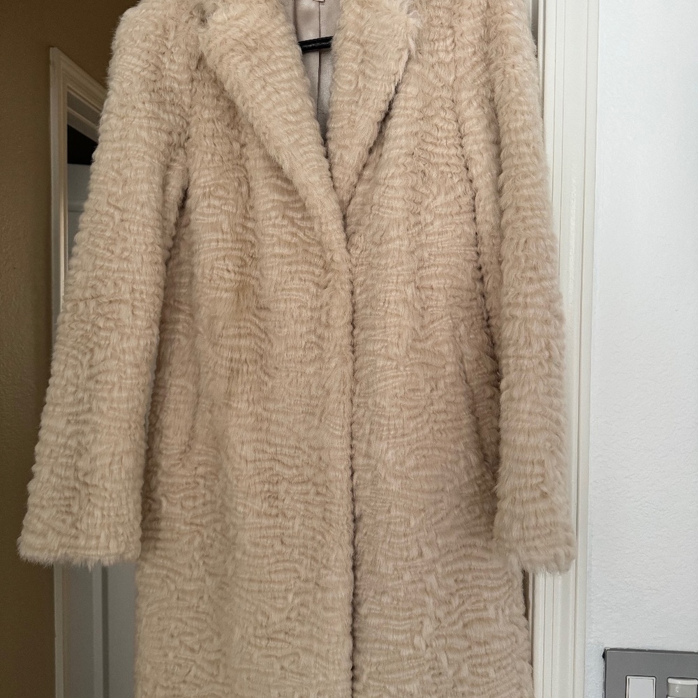 Eliza J Cream Textured Coat